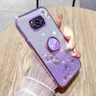 For Xiaomi  Poco X3 Gradient Glitter Immortal Flower Ring All-inclusive Phone Case(Purple) - 1