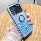 For Xiaomi Poco M4 Pro 4G Gradient Glitter Immortal Flower Ring All-inclusive Phone Case(Blue) - 1