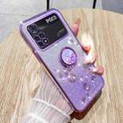 For Xiaomi Poco M4 Pro 4G Gradient Glitter Immortal Flower Ring All-inclusive Phone Case(Purple) - 1