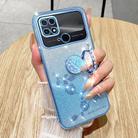 For Xiaomi Poco C40 4G Gradient Glitter Immortal Flower Ring All-inclusive Phone Case(Blue) - 2