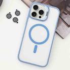 For iPhone 15 Pro Max MagSafe Acrylic Hybrid TPU Holder Phone Case with Lens film(Light Blue) - 1