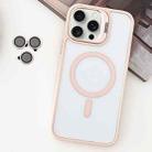 For iPhone 15 Pro MagSafe Acrylic Hybrid TPU Holder Phone Case with Lens film(Pink) - 1