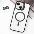 For  iPhone 14 Plus MagSafe Acrylic Hybrid TPU Holder Phone Case with Lens film(Black) - 1
