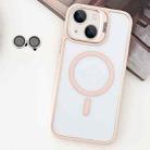 For  iPhone 14 Plus MagSafe Acrylic Hybrid TPU Holder Phone Case with Lens film(Pink) - 1