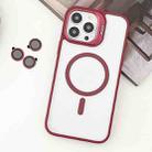 For iPhone 14 Pro MagSafe Acrylic Hybrid TPU Holder Phone Case with Lens film(Red) - 1