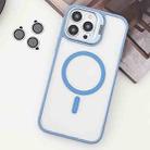 For iPhone 14 Pro MagSafe Acrylic Hybrid TPU Holder Phone Case with Lens film(Light Blue) - 1
