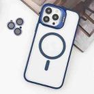 For iPhone 13 Pro Max MagSafe Acrylic Hybrid TPU Holder Phone Case with Lens film(Deep Blue) - 1