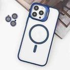 For iPhone 13 Pro MagSafe Acrylic Hybrid TPU Holder Phone Case with Lens film(Deep Blue) - 1