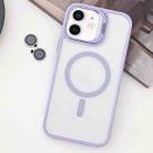 For iPhone 12 MagSafe Acrylic Hybrid TPU Holder Phone Case with Lens film(Light Purple) - 1