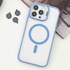 For iPhone 12 Pro MagSafe Acrylic Hybrid TPU Holder Phone Case with Lens film(Light Blue) - 1