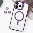 For iPhone 11 Pro Max MagSafe Acrylic Hybrid TPU Holder Phone Case with Lens film(Purple) - 1