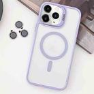 For iPhone 11 Pro Max MagSafe Acrylic Hybrid TPU Holder Phone Case with Lens film(Light Purple) - 1