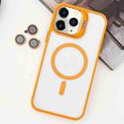 For iPhone 11 Pro Max MagSafe Acrylic Hybrid TPU Holder Phone Case with Lens film(Orange) - 1