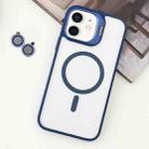 For iPhone 11 MagSafe Acrylic Hybrid TPU Holder Phone Case with Lens film(Deep Blue) - 1