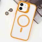 For iPhone 11 MagSafe Acrylic Hybrid TPU Holder Phone Case with Lens film(Orange) - 1