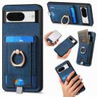 For Google Pixel 6 Retro Splitable Magnetic Card Bag Leather Phone Case(Blue) - 1