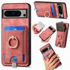 For Google Pixel 6 Pro Retro Splitable Magnetic Card Bag Leather Phone Case(Pink) - 1