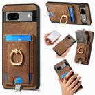 For Google Pixel 6A Retro Splitable Magnetic Card Bag Leather Phone Case(Brown) - 1