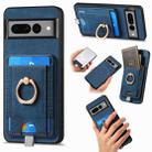 For Google Pixel 7 Pro Retro Splitable Magnetic Card Bag Leather Phone Case(Blue) - 1