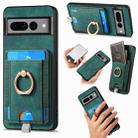 For Google Pixel 7 Pro Retro Splitable Magnetic Card Bag Leather Phone Case(Green) - 1