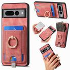 For Google Pixel 7 Pro Retro Splitable Magnetic Card Bag Leather Phone Case(Pink) - 1