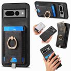 For Google Pixel 7A Retro Splitable Magnetic Card Bag Leather Phone Case(Black) - 1