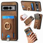 For Google Pixel 7A Retro Splitable Magnetic Card Bag Leather Phone Case(Brown) - 1