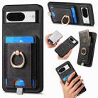 For Google Pixel 8 Retro Splitable Magnetic Card Bag Leather Phone Case(Black) - 1