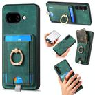 For Google Pixel 9a Retro Splitable Magnetic Card Bag Leather Phone Case(Green) - 1