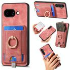 For Google Pixel 9a Retro Splitable Magnetic Card Bag Leather Phone Case(Pink) - 1