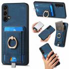 For OnePlus Nord CE 5G Retro Splitable Magnetic Card Bag Leather Phone Case(Blue) - 1