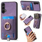 For OnePlus Nord CE 5G Retro Splitable Magnetic Card Bag Leather Phone Case(Purple) - 1