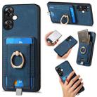 For OnePlus Nord CE3 Retro Splitable Magnetic Card Bag Leather Phone Case(Blue) - 1