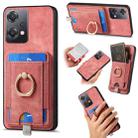 For OnepPus Nord CE2 Lite 5G Retro Splitable Magnetic Card Bag Leather Phone Case(Pink) - 1