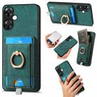 For OnePlus Nord CE3 Lite Retro Splitable Magnetic Card Bag Leather Phone Case(Green) - 1