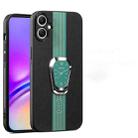 For Samsung Galaxy A05 Magnetic Litchi Leather Back Phone Case with Holder(Green) - 1