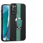 For Samsung Galaxy Note20 Magnetic Litchi Leather Back Phone Case with Holder(Green) - 1