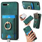 For OPPO A 7/ A12 Retro Splitable Magnetic Card Bag Leather Phone Case(Green) - 1