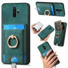 For OPPO A9 2020 / A5 2020 Retro Splitable Magnetic Card Bag Leather Phone Case(Green) - 1