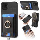 For OPPO A15 Retro Splitable Magnetic Card Bag Leather Phone Case(Black) - 1