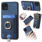 For OPPO A15 Retro Splitable Magnetic Card Bag Leather Phone Case(Blue) - 1