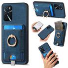 For OPPO A16 Retro Splitable Magnetic Card Bag Leather Phone Case(Blue) - 1