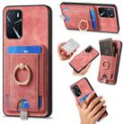 For OPPO A16 Retro Splitable Magnetic Card Bag Leather Phone Case(Pink) - 1