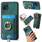 For OPPO A16K Retro Splitable Magnetic Card Bag Leather Phone Case(Green) - 1