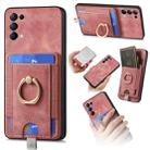For OPPO Reno5 5G Retro Splitable Magnetic Card Bag Leather Phone Case(Pink) - 1