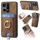 For OPPO Reno7 4G Retro Splitable Magnetic Card Bag Leather Phone Case(Brown) - 1