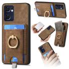 For OPPO Reno7 5G Retro Splitable Magnetic Card Bag Leather Phone Case(Brown) - 1
