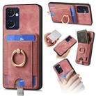 For OPPO Reno7 5G Retro Splitable Magnetic Card Bag Leather Phone Case(Pink) - 1