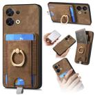 For OPPO Reno8 5G Retro Splitable Magnetic Card Bag Leather Phone Case(Brown) - 1