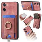 For OPPO A57 4G Retro Splitable Magnetic Card Bag Leather Phone Case(Pink) - 1